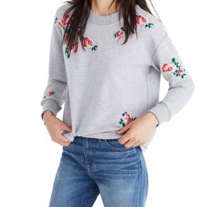 Mile(s) by Madewell Embroidered Cutoff Sweatshirt